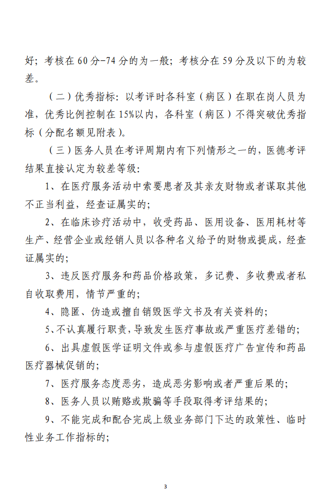 某医院医务人员医德考评实施方案范文