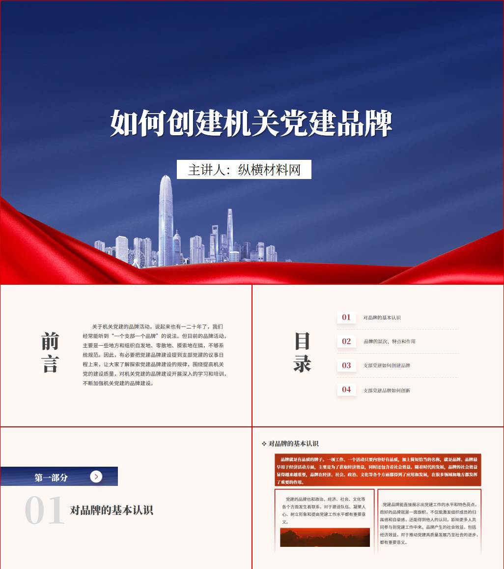如何创建机关党建品牌ppt课件_纵横材料网