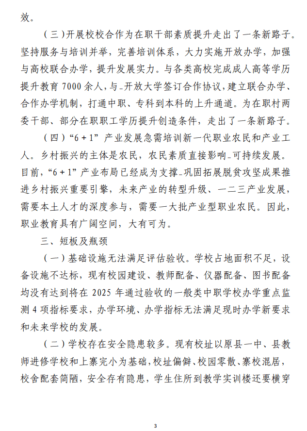 关于职业教育工作的调研报告 以及座谈会讲话发言材料（合集两篇）