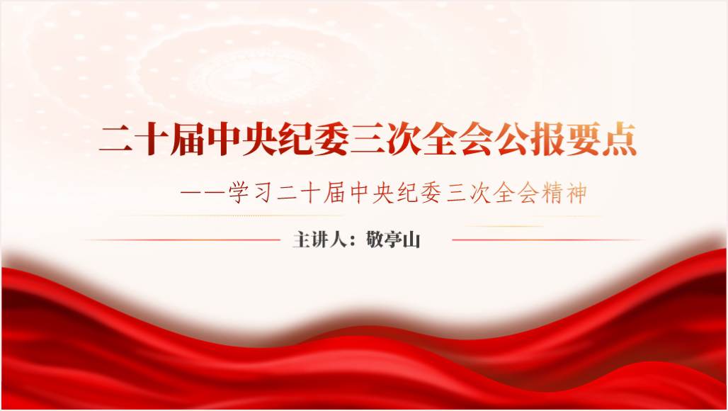 二十届中纪委三次全会精神学习做好纪检监察工作党课ppt课件_纵横材料网