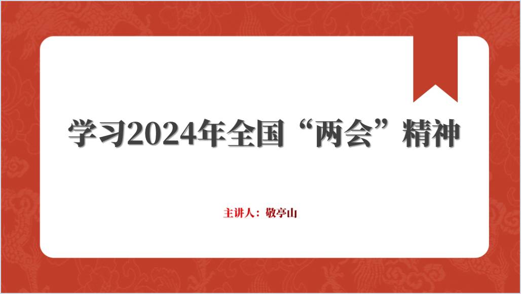 传达学习宣讲2024年全国两会精神
