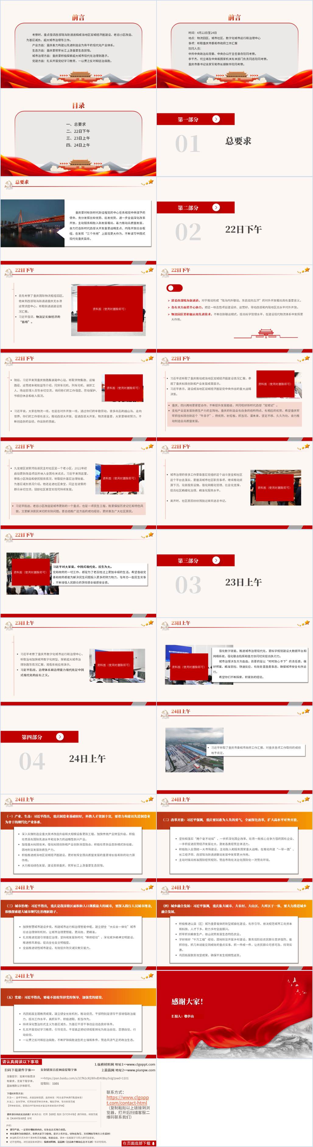 重庆考察讲话精神学习党课ppt课件