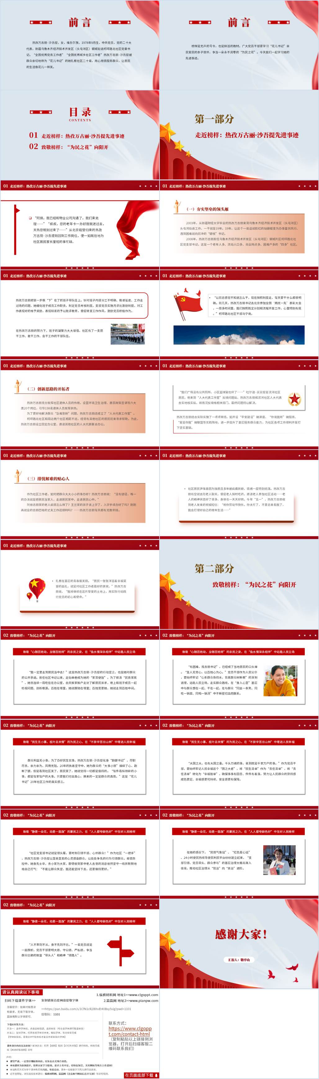 热孜万古丽·沙吾提先进事迹成品党课课件ppt