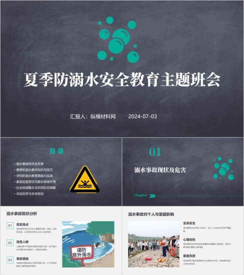 附稿|中小学夏季防溺水安全教育主题班会ppt课件_党课ppt_党课课件_党课讲稿_党课材料_纵横材料网