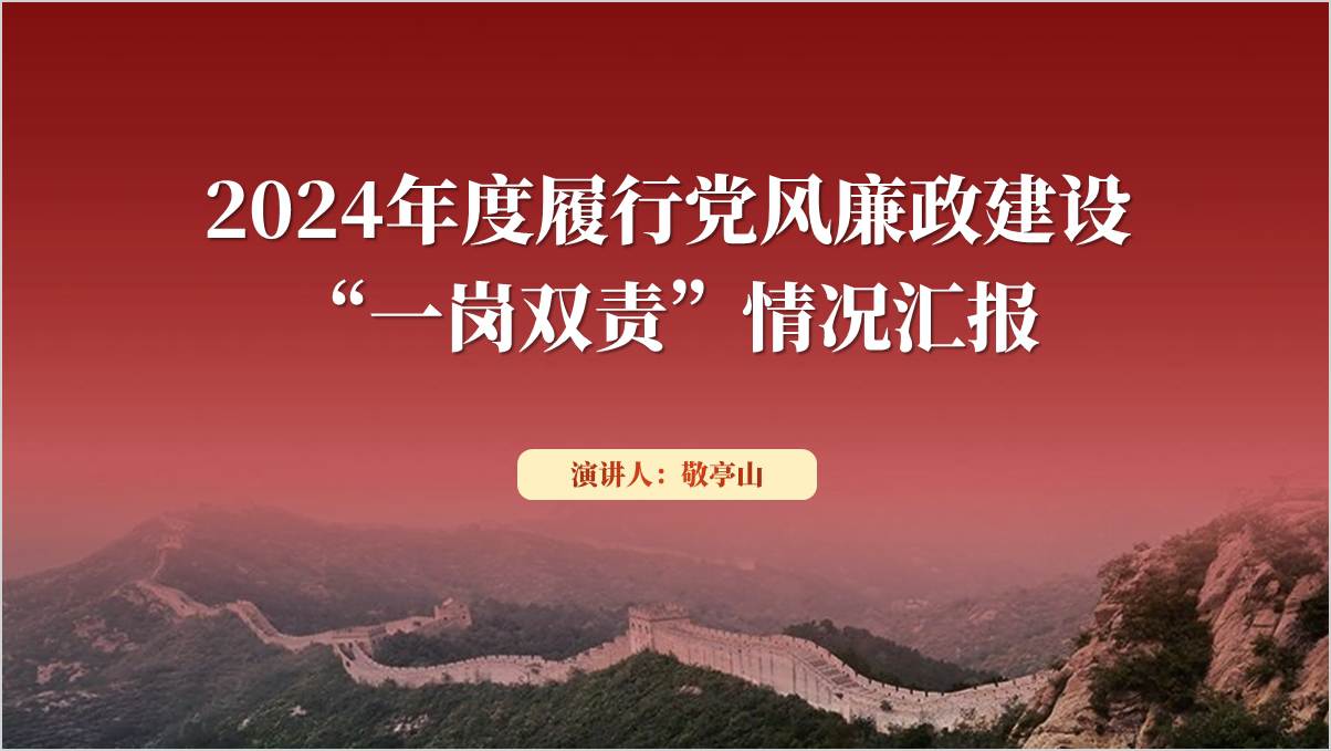 2024年“一岗双责”情况汇报ppt模板