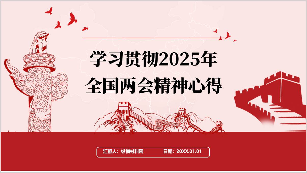 学习贯彻2025年全国两会精神心得PPT