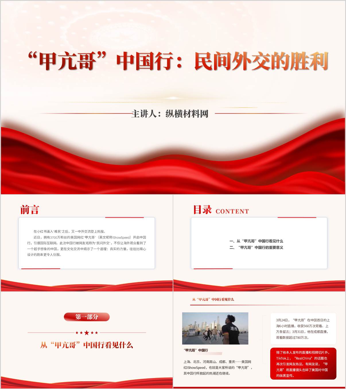 “甲亢哥”中国行主题班会ppt课件_纵横材料网