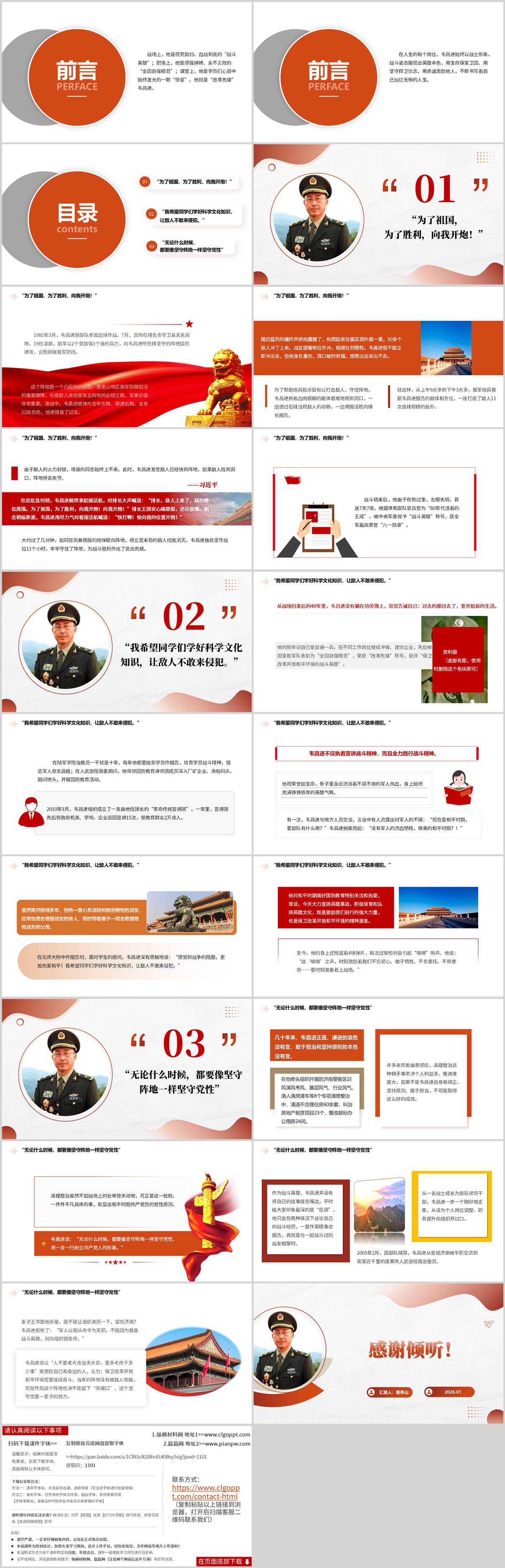 韦昌进英雄事迹简介ppt模板