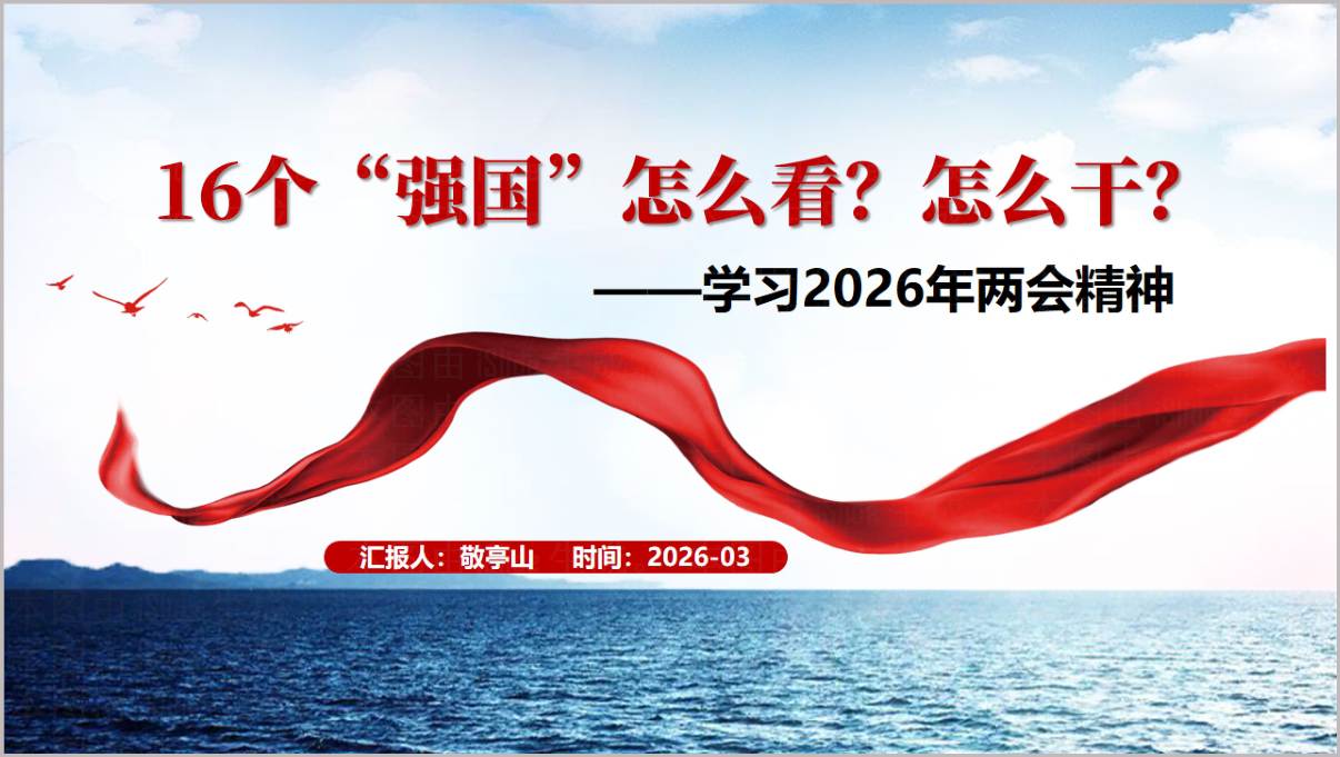 2026年全国两会精神学习课件强国内容学习党课PPT模板