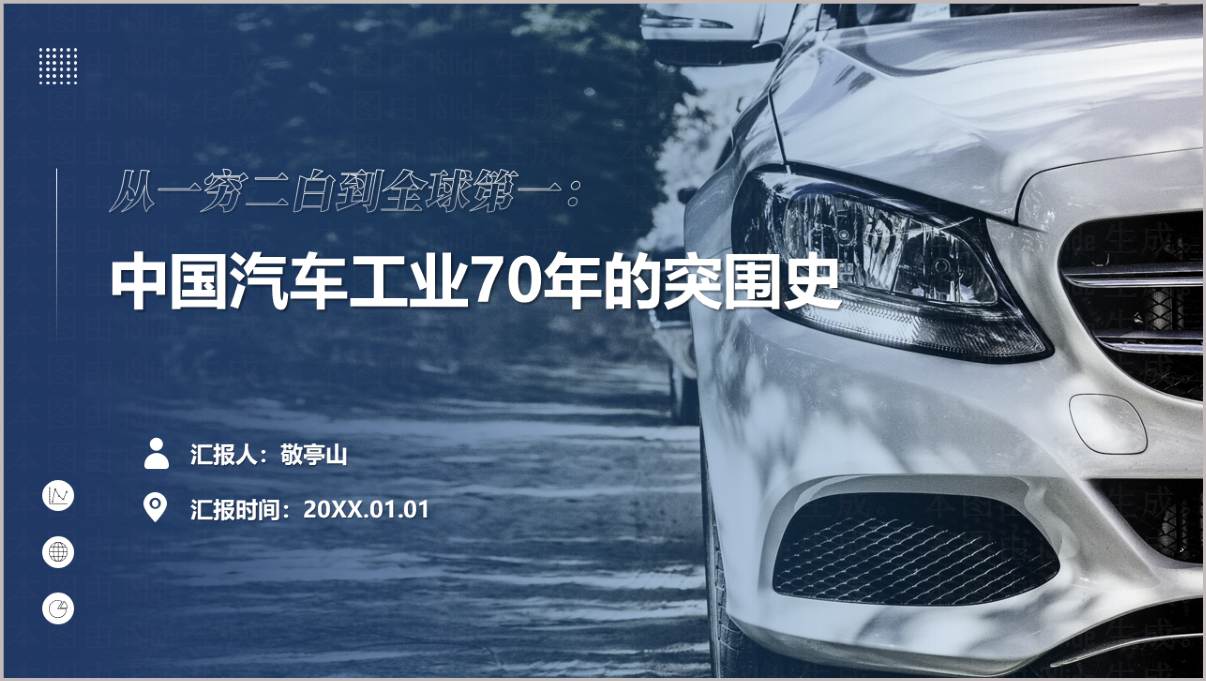 中国汽车工业70年历程从燃油车到新能源PPT模板