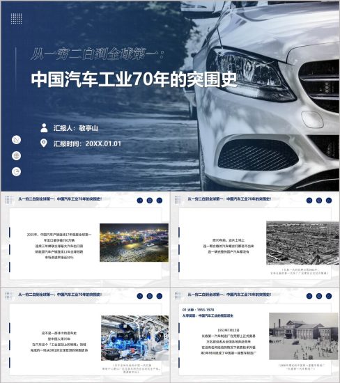 附稿|中国汽车工业70年历程从燃油车到新能源PPT模板_党课ppt_党课课件_党课讲稿_党课材料_纵横材料网