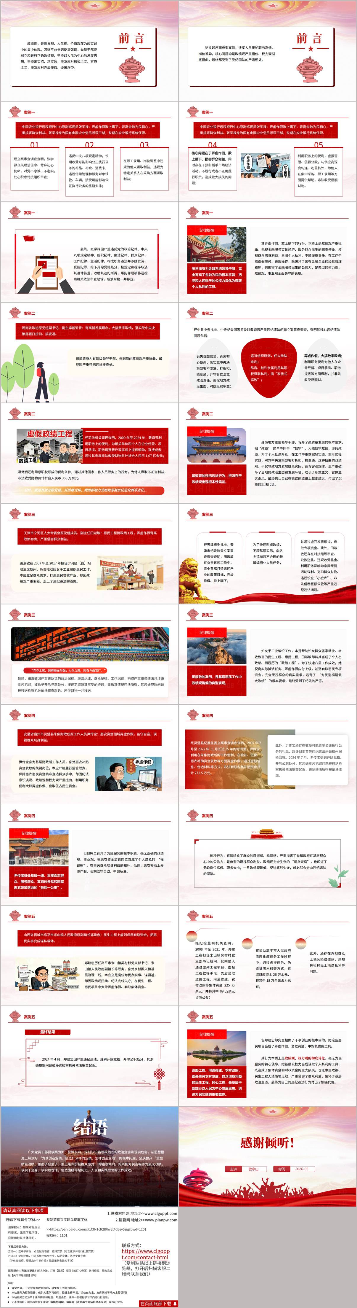 学习树立和践行正确政绩观反面典型案例2026学习教育党课ppt模板