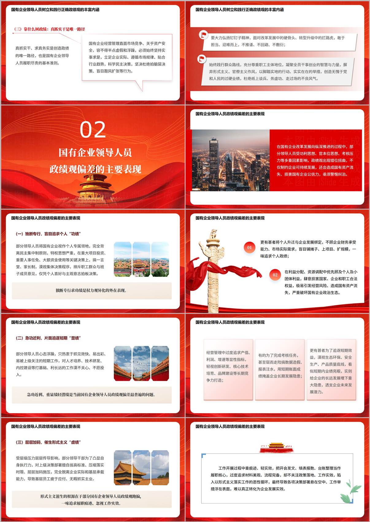 国企干部政绩观偏差问题剖析PPT页面预览