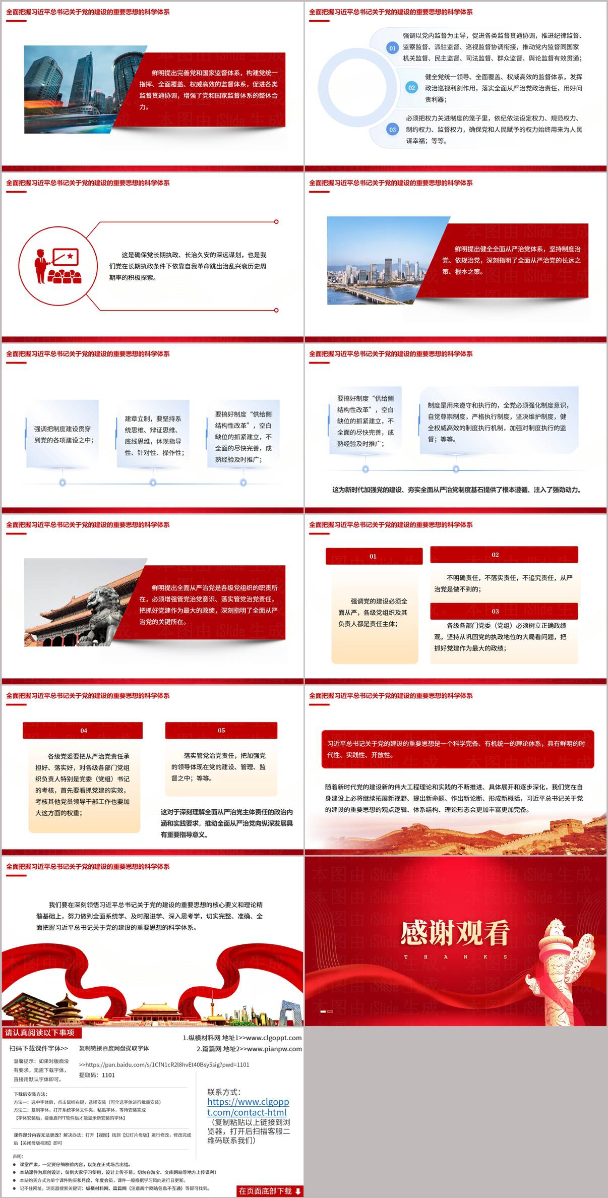 从五个维度学习领会党建思想专题党课PPT详细讲义文稿预览图