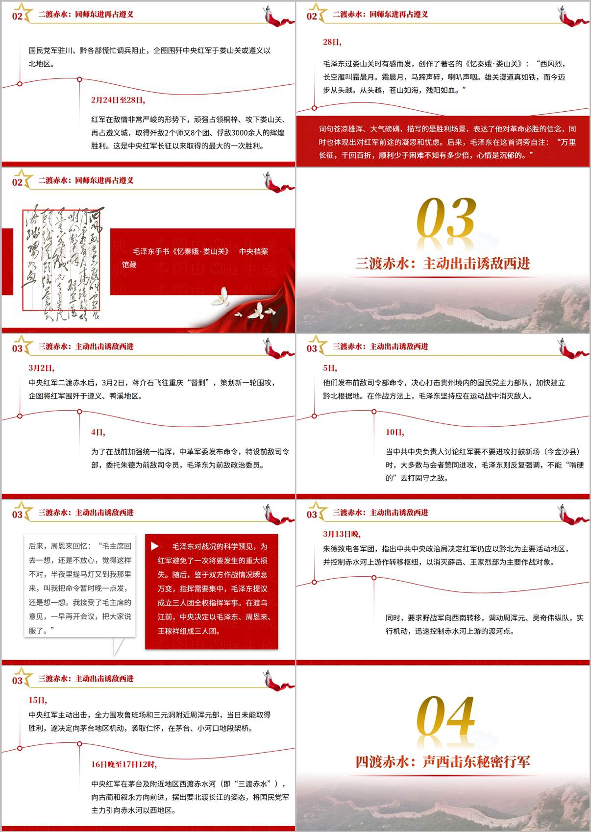 四渡赤水出奇兵长征党史学习红色传承青年团课PPT课件内页预览三 四渡赤水声东击西战略分析