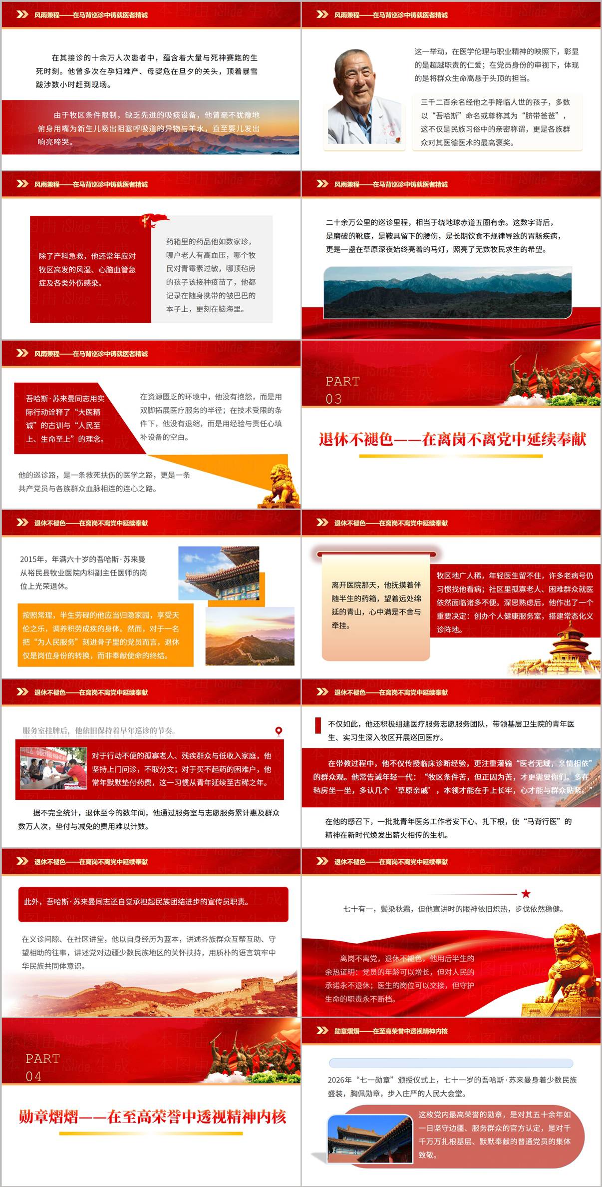 七一勋章获得者吾哈斯·苏来曼退休不褪色及精神内核PPT课件页面