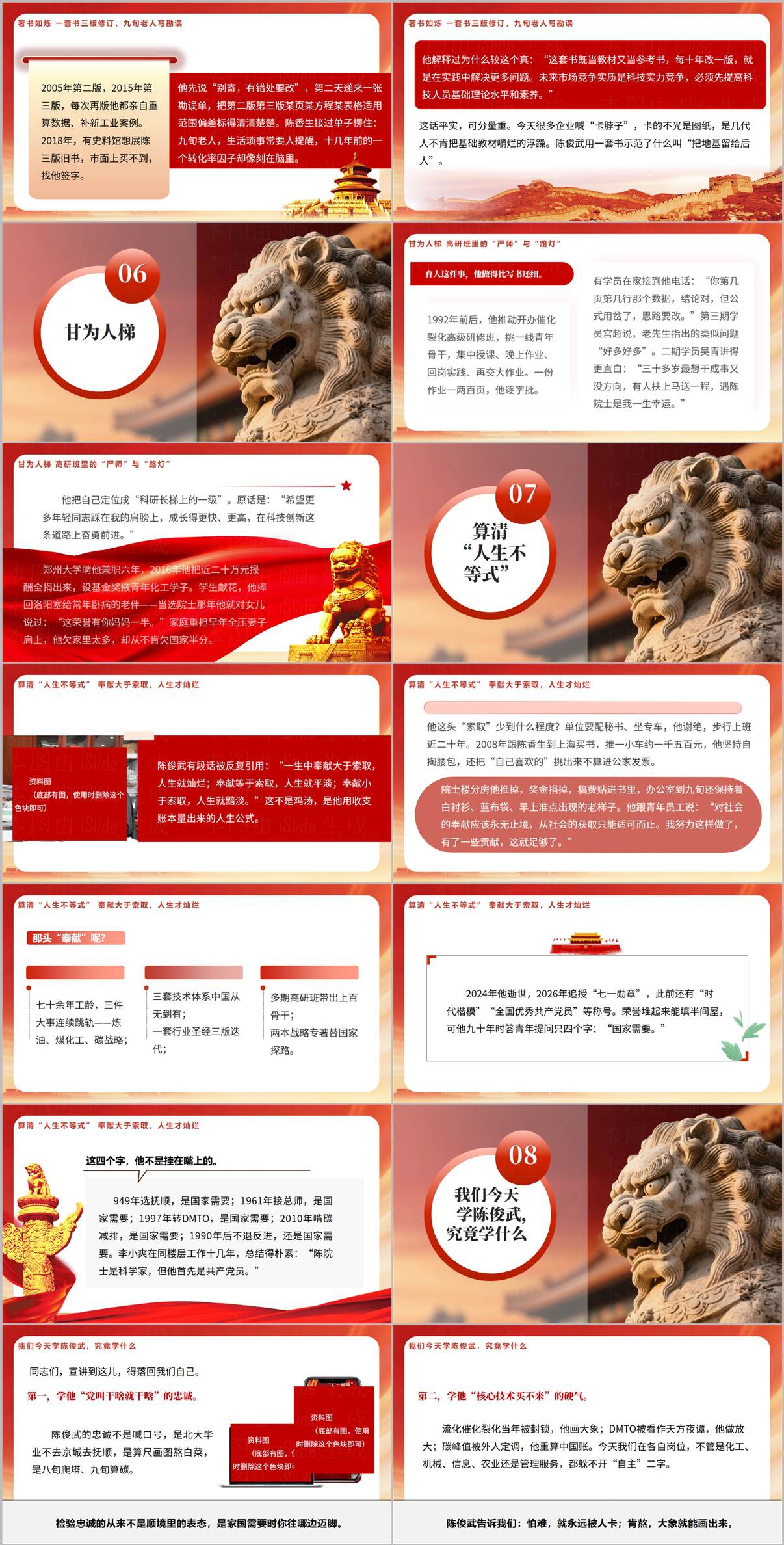 陈俊武著书如炼与甘为人梯高研班育人先进事迹PPT幻灯片预览