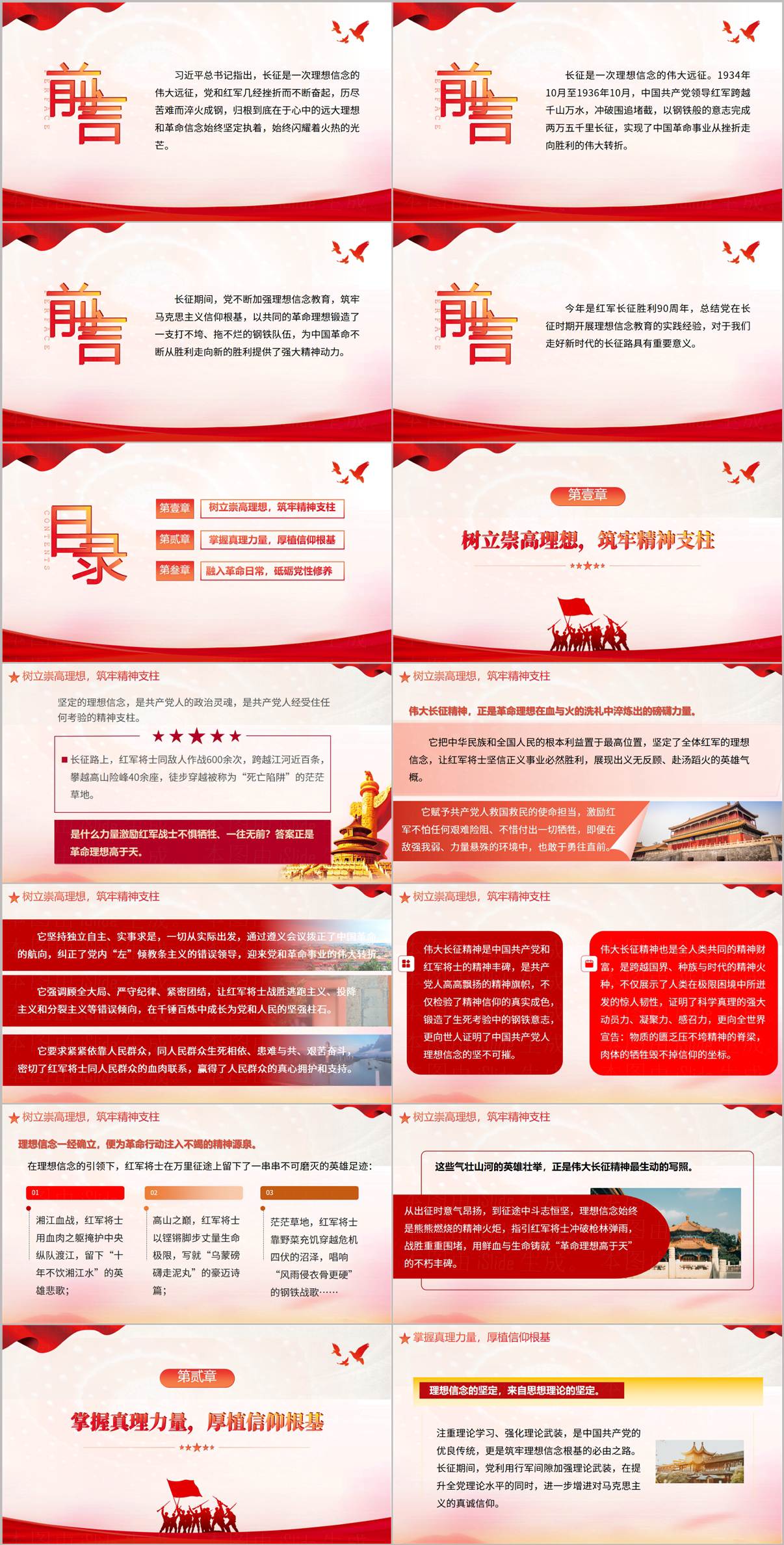 伟大长征精神PPT第一章树立崇高理想筑牢精神支柱内容预览图