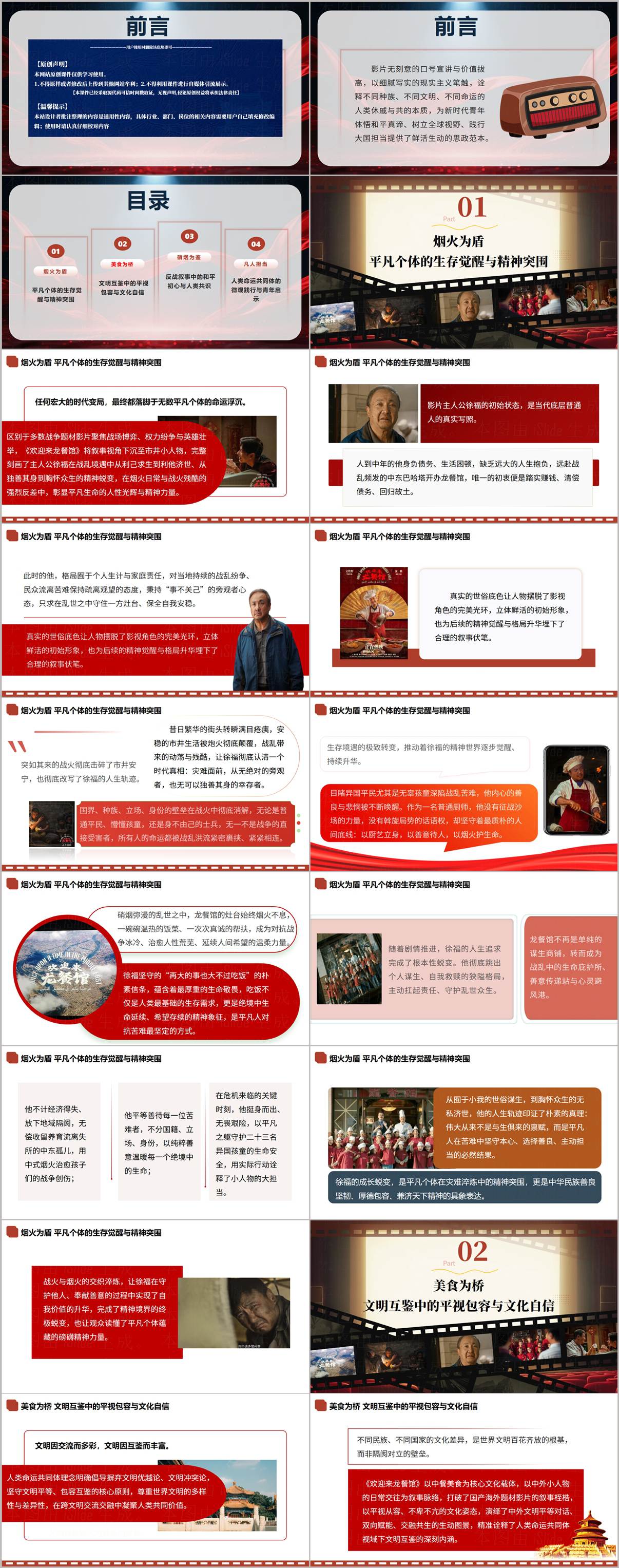 欢迎来龙餐馆PPT课件幻灯片预览-烟火为盾平凡个体精神突围与徐福人物分析