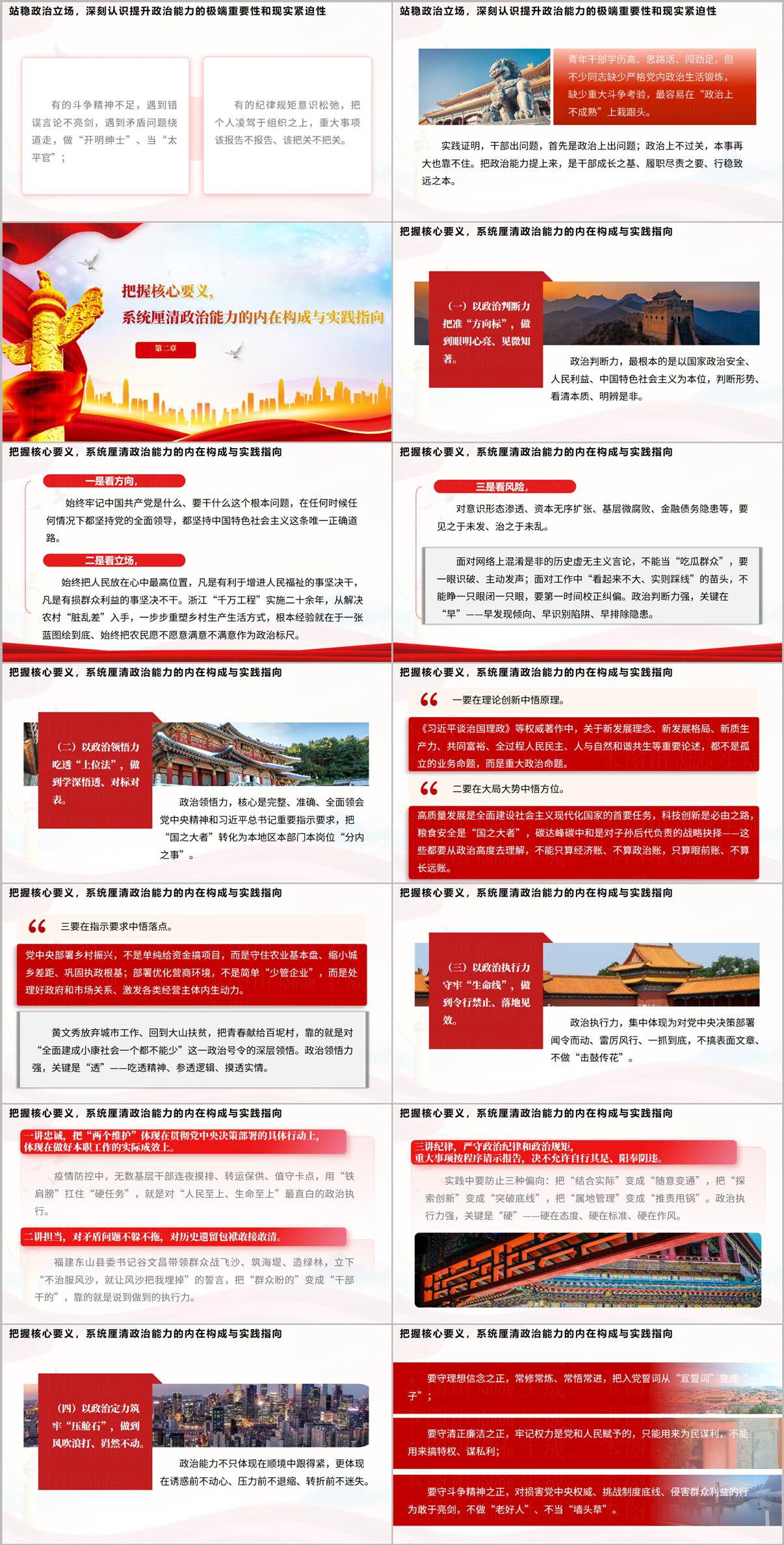 党员干部政治判断力政治领悟力政治执行力内涵解读幻灯片