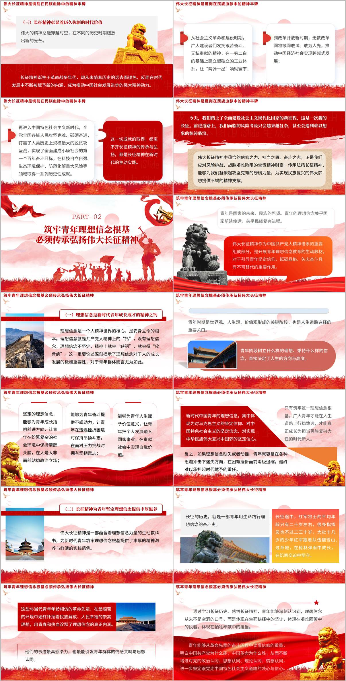 弘扬伟大长征精神筑牢青年理想信念根基PPT模板