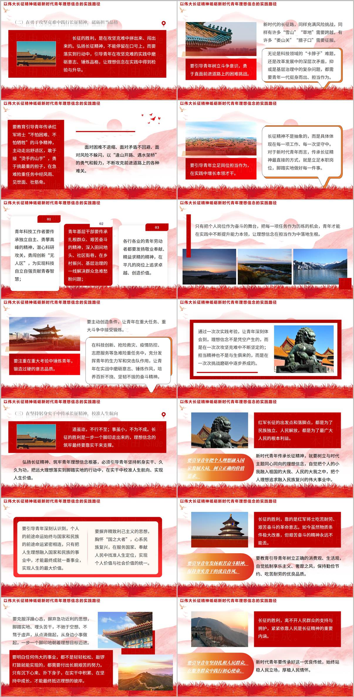 弘扬伟大长征精神筑牢青年理想信念根基PPT模板