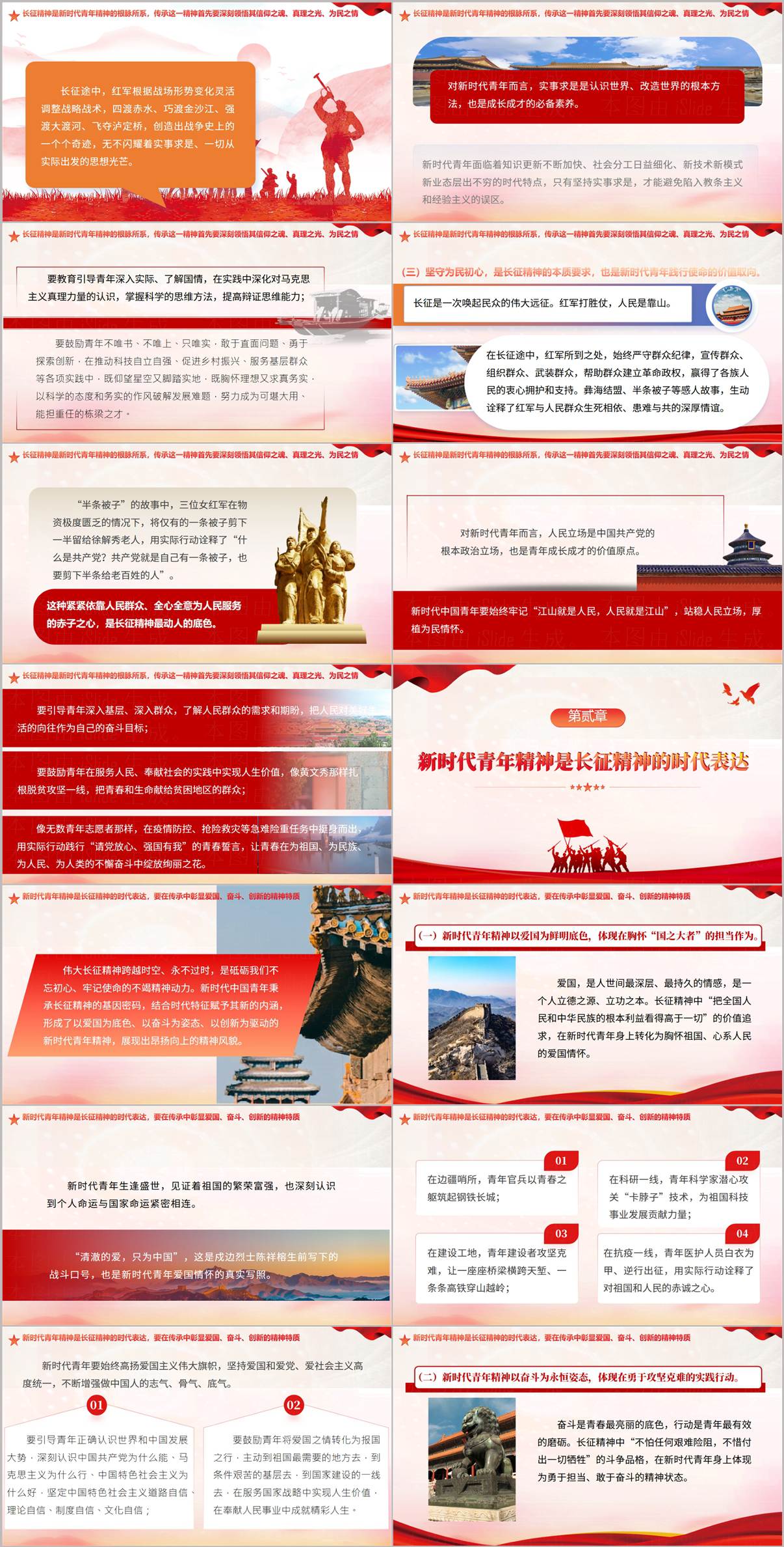 长征精神青年传承主题班会团日活动PPT
