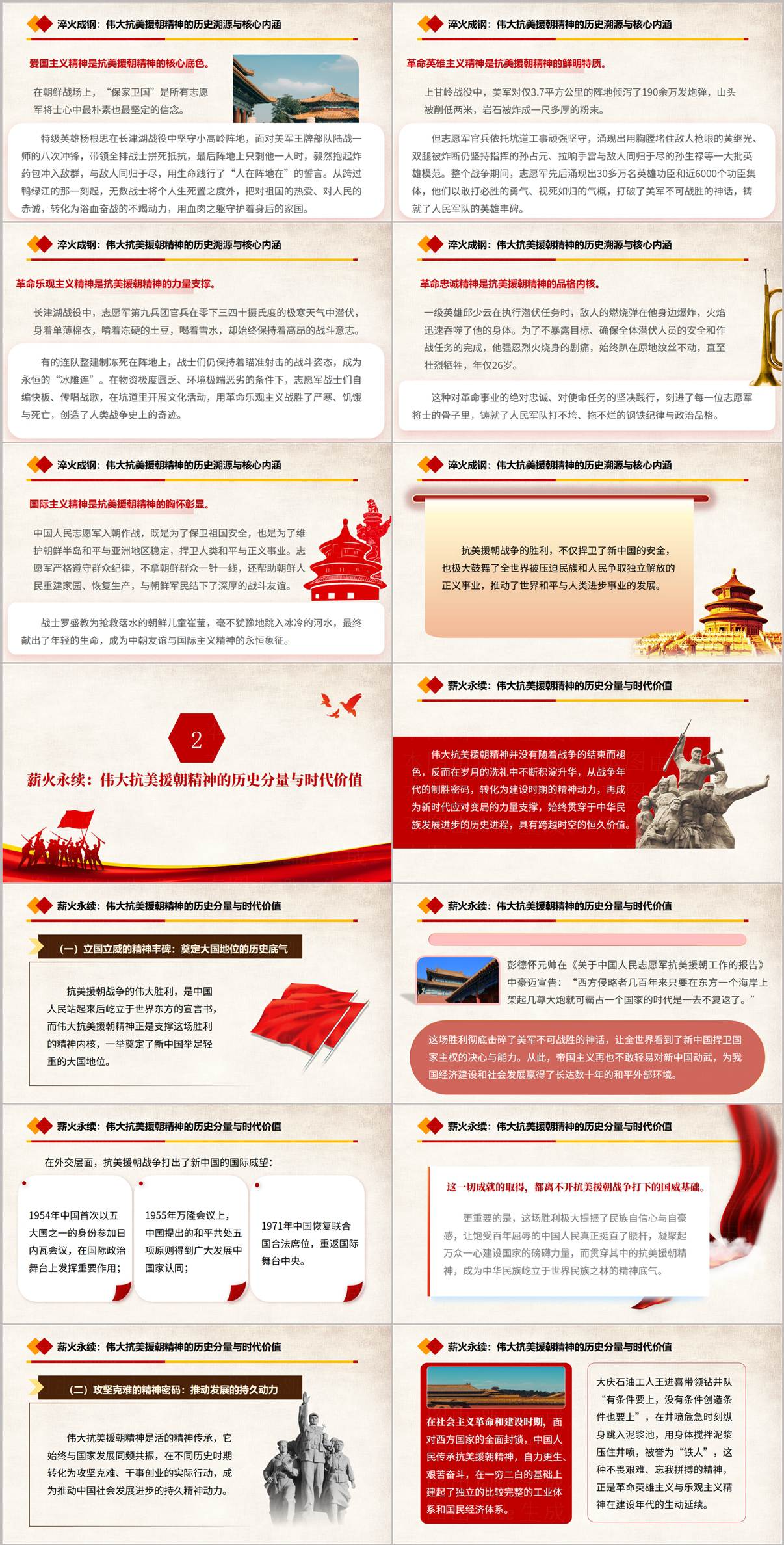传承伟大抗美援朝精神奋进民族复兴新征程专题党课PPT