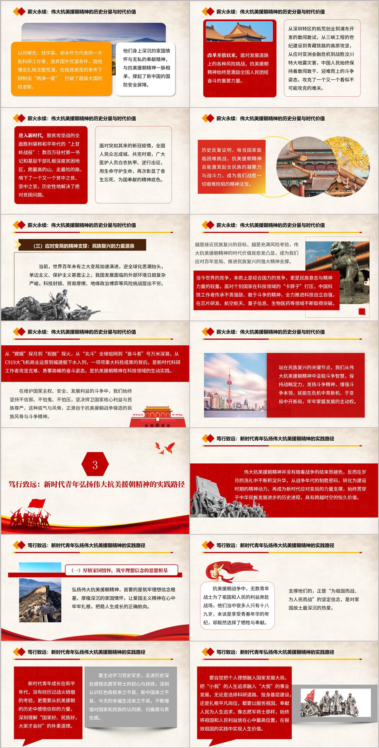 传承伟大抗美援朝精神奋进民族复兴新征程专题党课PPT