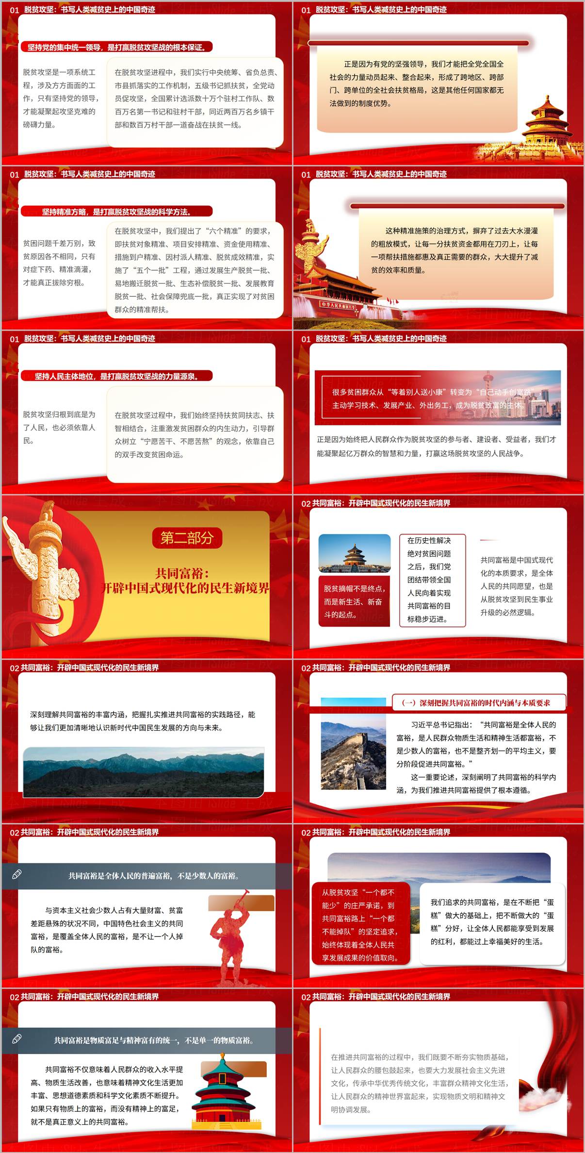从脱贫攻坚到共同富裕中国道路的民生温度党课PPT