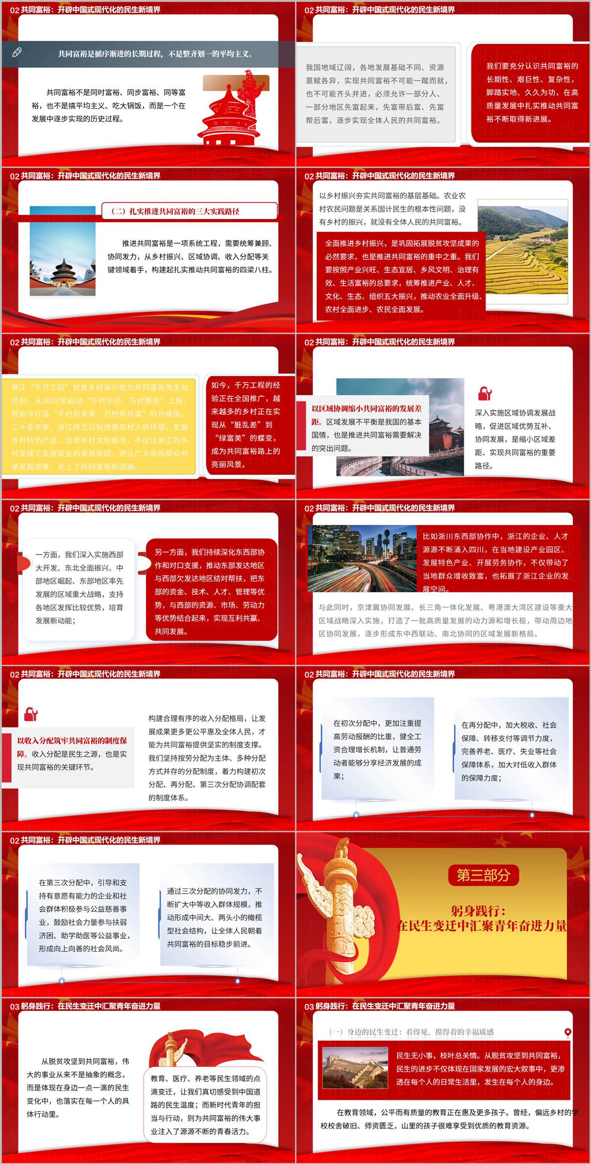 从脱贫攻坚到共同富裕中国道路的民生温度党课PPT