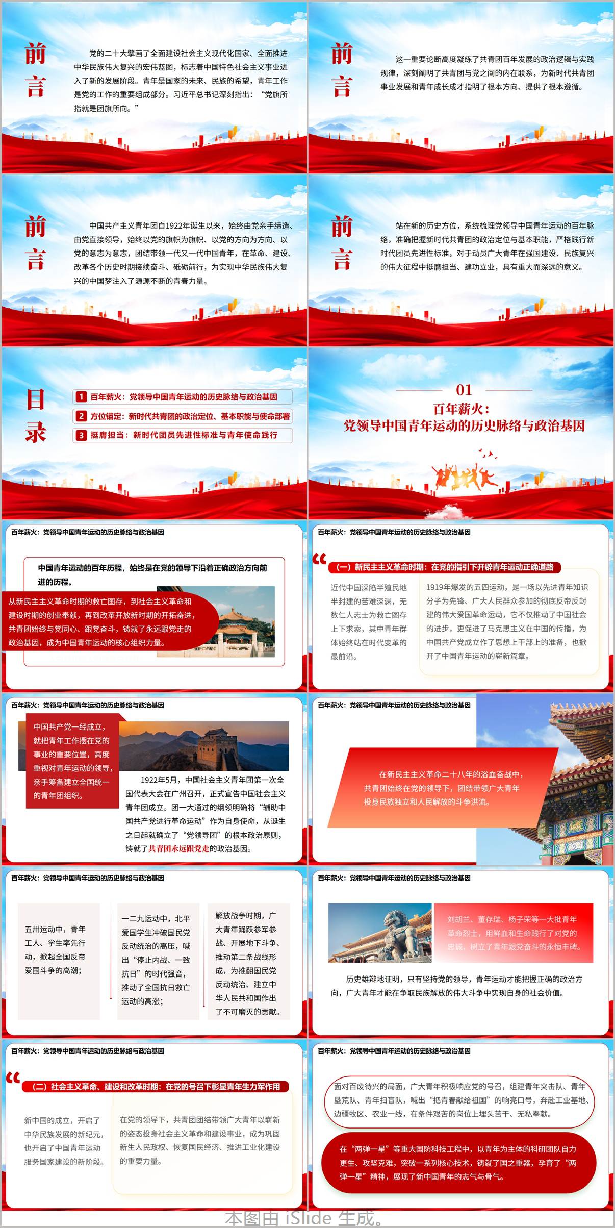 新时代共青团的使命与青年责任团课PPT高校团支部团日活动课件