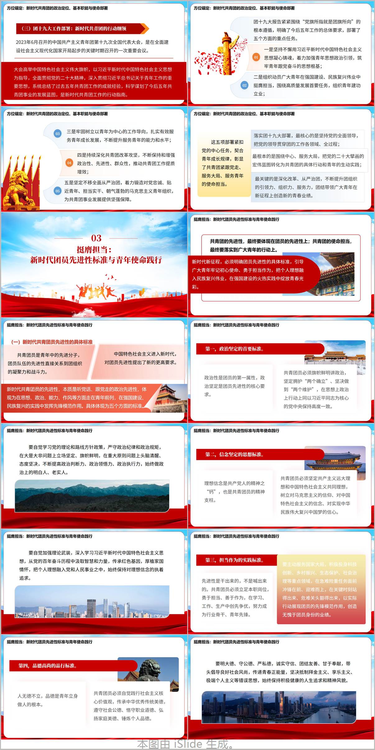 新时代共青团的使命与青年责任团课PPT高校团支部团日活动课件