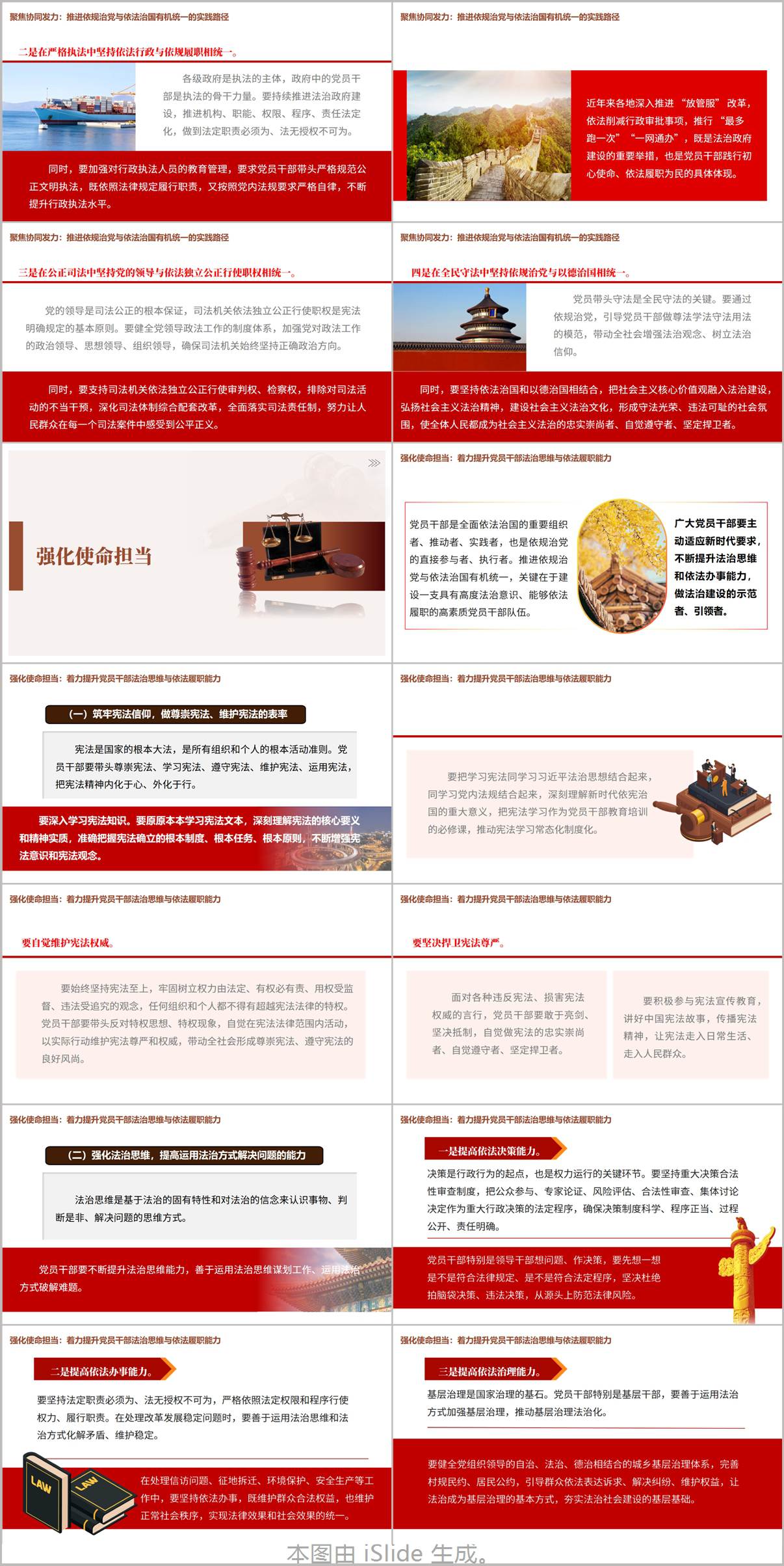 弘扬宪法精神推进依规治党与依法治国有机统一党课PPT课件