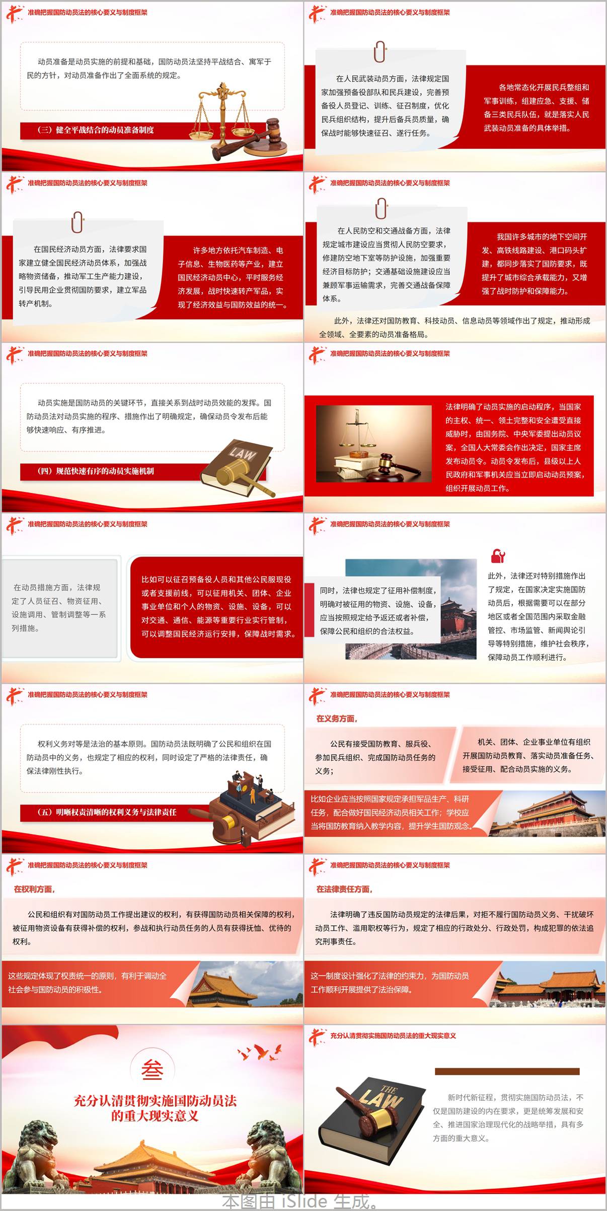 深入学习贯彻国防动员法PPT课件国防动员法修订前后变化对照解读模板